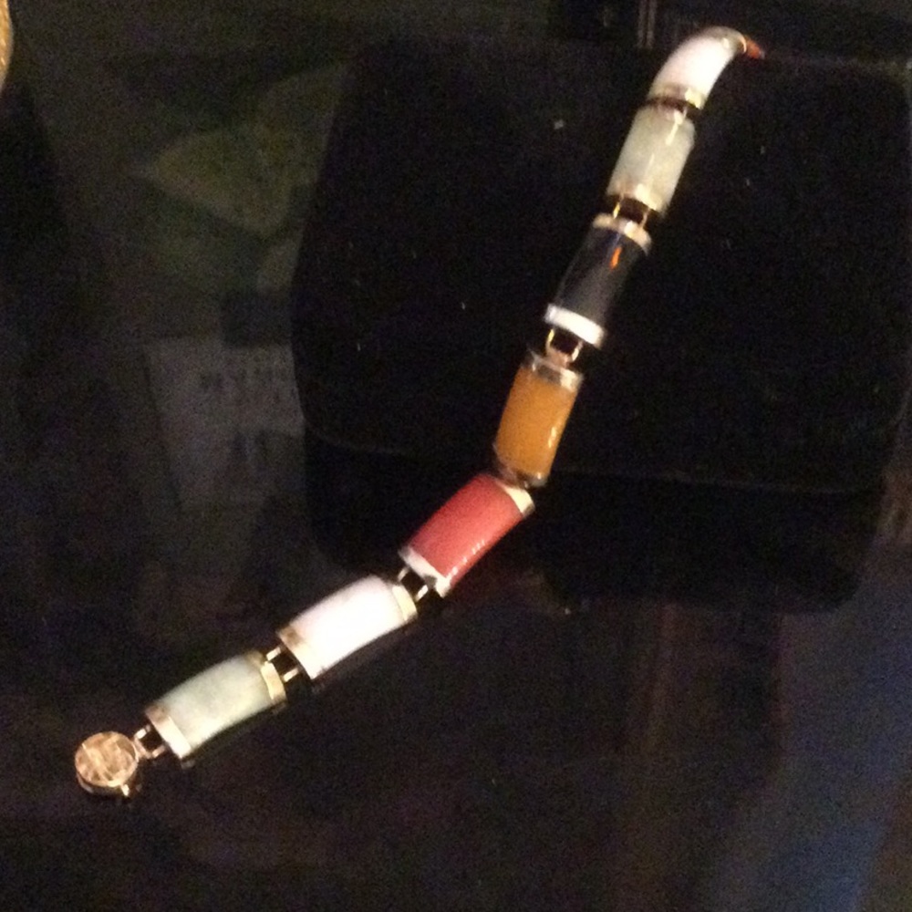 Genuine 10K Gold Colors Of Jade Bracelet - Picture 7 of 9